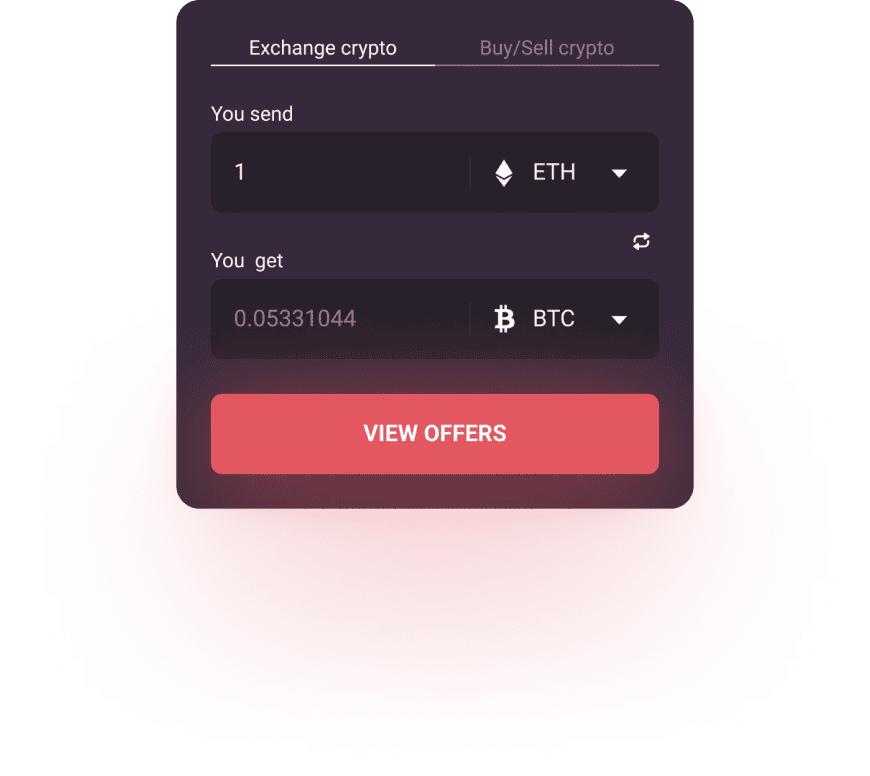 Select the amount and the exchange service